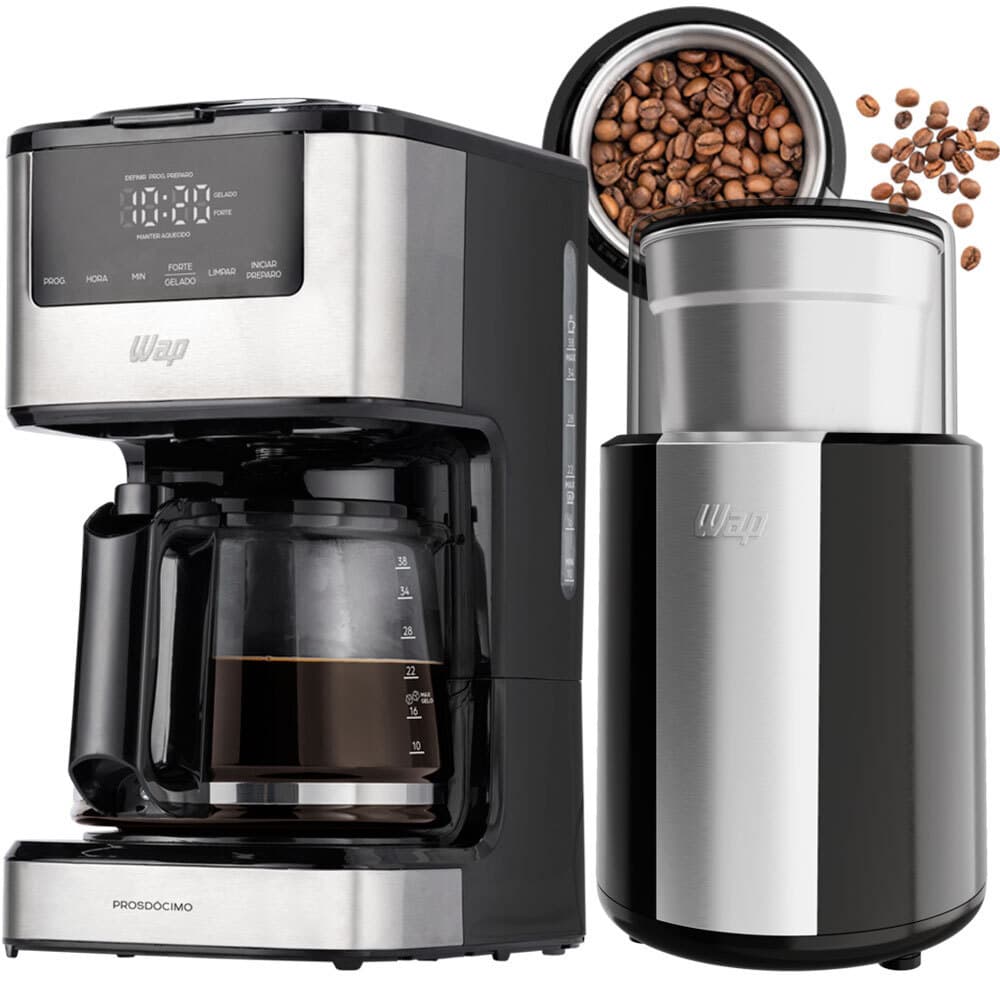 Cafeteira elétrica digital programável Prosdócimo WCD1500 + Moedor de café elétrico WMC200 - WAP