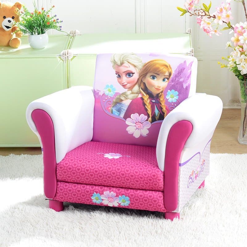 Sofá infantil Disney, cadeira de sofá individual com tema de princesa, cadeira de sofá para bebês, pequeno sofá infantil