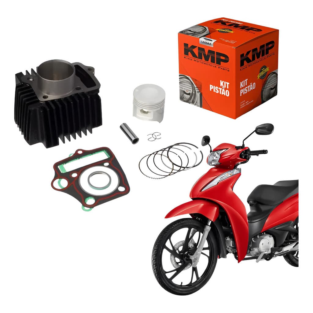 Kit Kmp C/cilindro. Pistao. Anel E Junta Honda Kit-a Biz 100