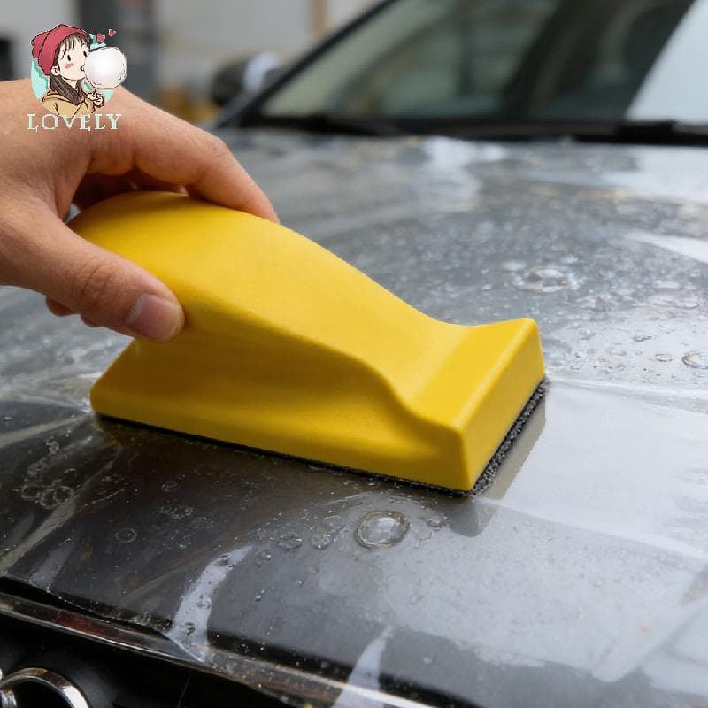 Bloco de lixamento de espuma retangular amarelo para polir carros