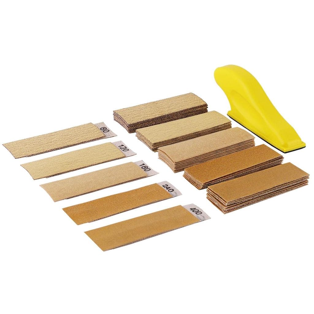 Mini Lixadeira de Detalhes para Madeira - Kit de Ferramentas de Lixamento Manual com 50 Lixas Úmidas e Secas (Granulomet