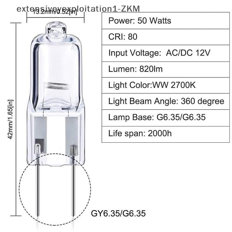 EPPH 5 Unidades G6.35 12V Lâmpada Halógena 20W 35W 50W LED Lâmpadas Halógenas Ecológicas Para Iluminação De Fogão Luzes 