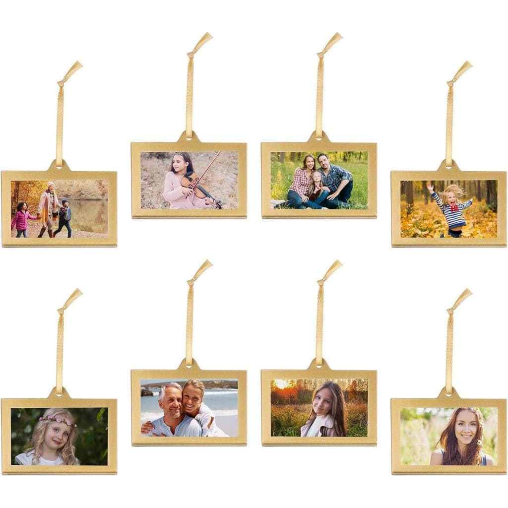 Conjunto de 8 Porta-Retratos Transparentes de Natal, Acrílico, 3x2 Polegadas