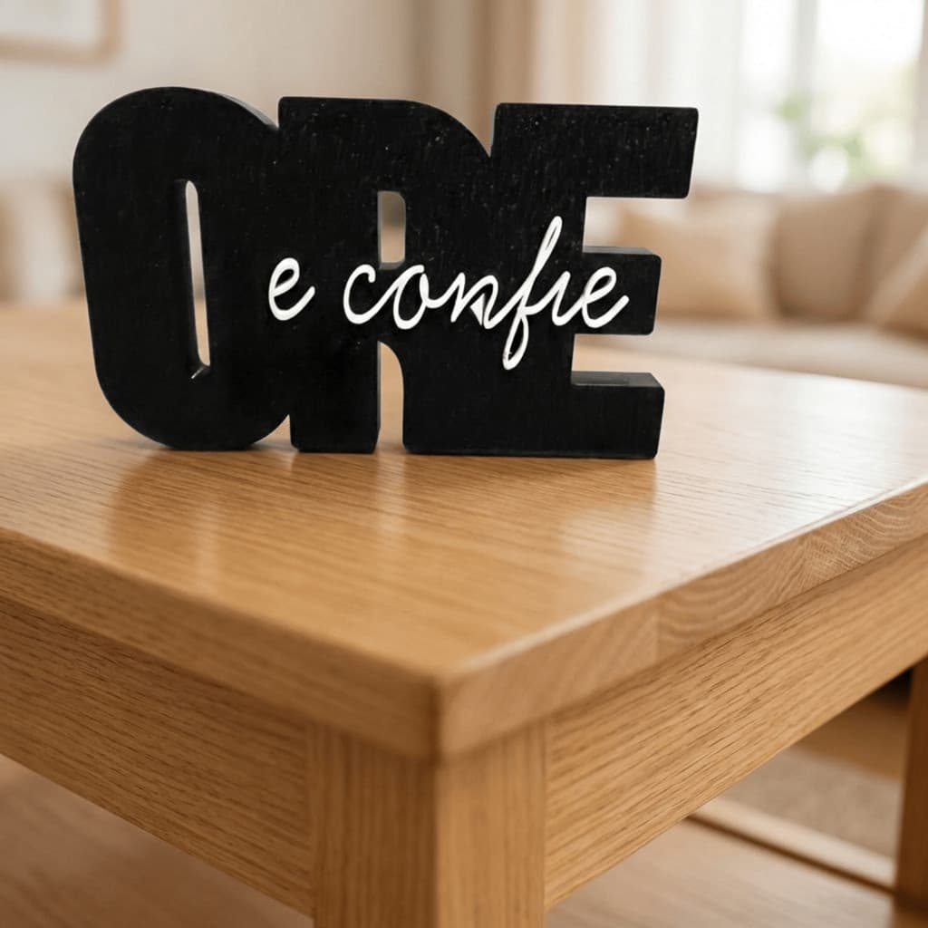 Palavra Decorativa Ore e Confie 3D Placa Quarto Sala Escritório Home Office Cristã Premium
