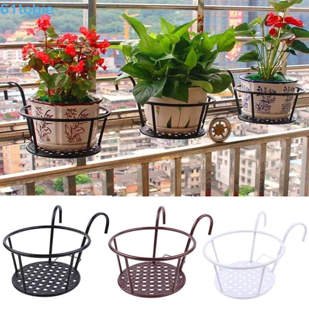 Suporte para vaso de flores TOBIE com vasos suspensos em cerâmica e plantas