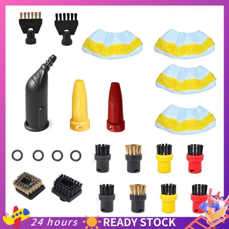Kit de acessórios para aspirador de pó e vapor com bicos, escovas e panos coloridos