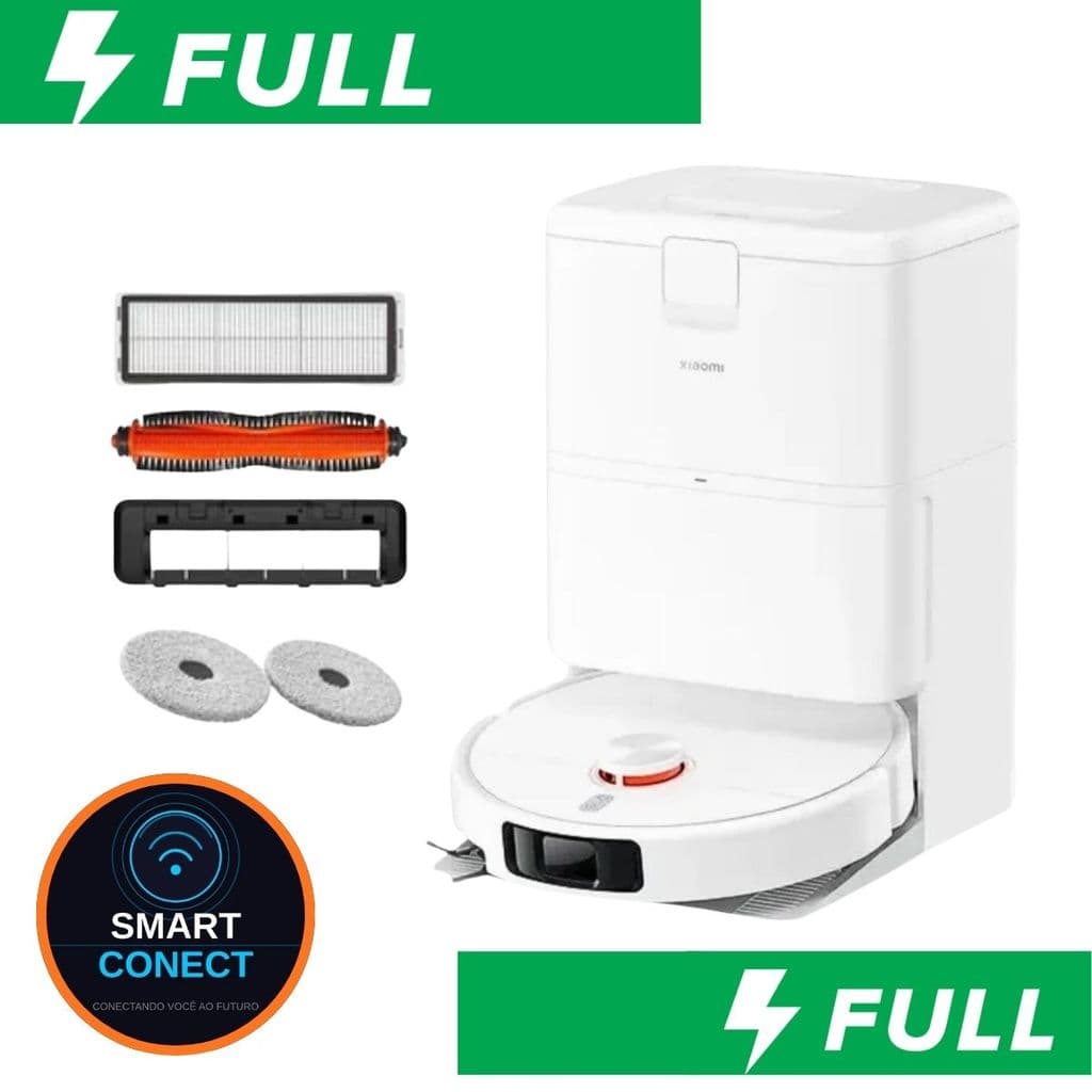 Robô aspirador H50 Mop Giratório com acessórios e texto SMART CONNECT