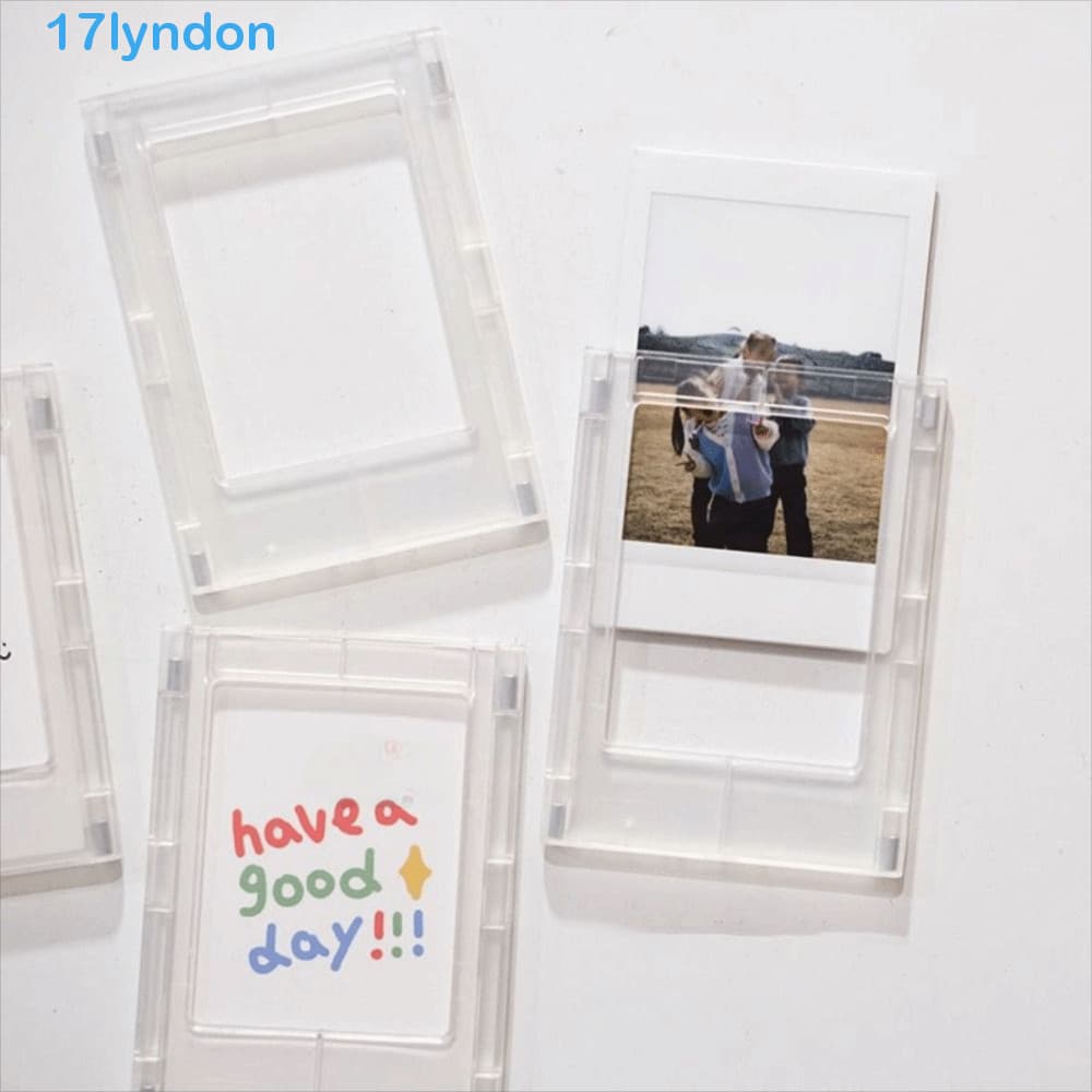 Porta-retratos transparentes acrílicos LYNDON com texto colorido 'have a good day!!!'