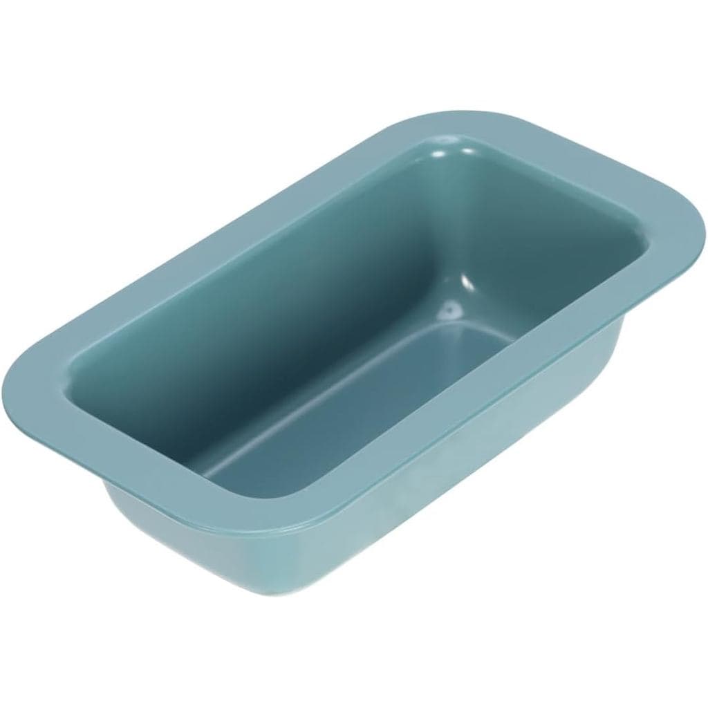 Forma de pão retangular azul claro antiaderente vazia