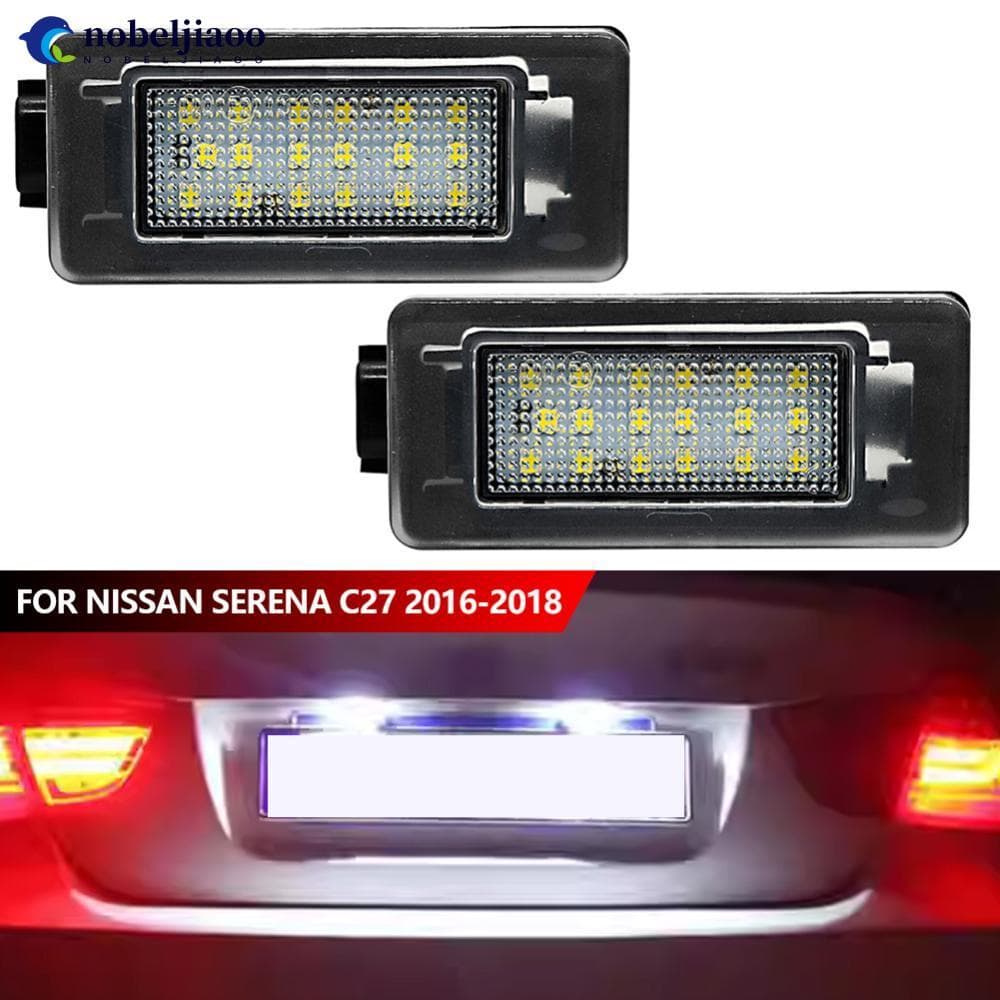 NOBELJIAOO 12V Lâmpadas De Placa De Carro Acessórios Automotivos Lâmpada LED Branca Traseira Para Nissan Serena C27 2016
