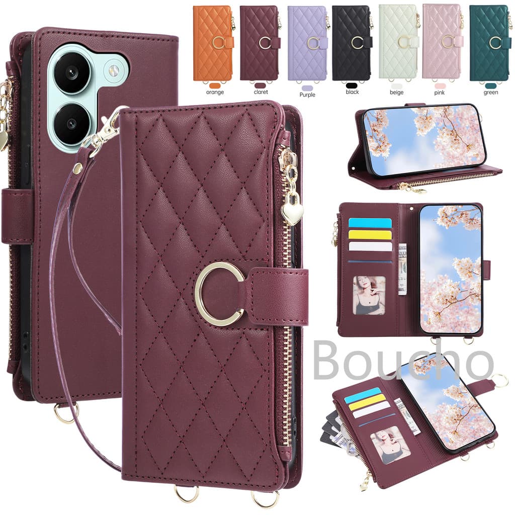 Para Motorola MOTO G86 G06 G56 G05 G66Y G66J G04 G24 G04S G15 G57 G67 Prower E15 G100S G100 Pro Moda Zipper Carteira Cap