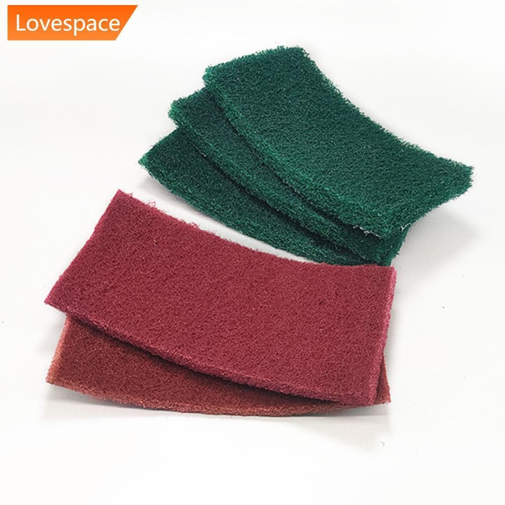 Esponjas de lixa de cerâmica Lovespace, cores verde, vermelha e marrom, plano branco