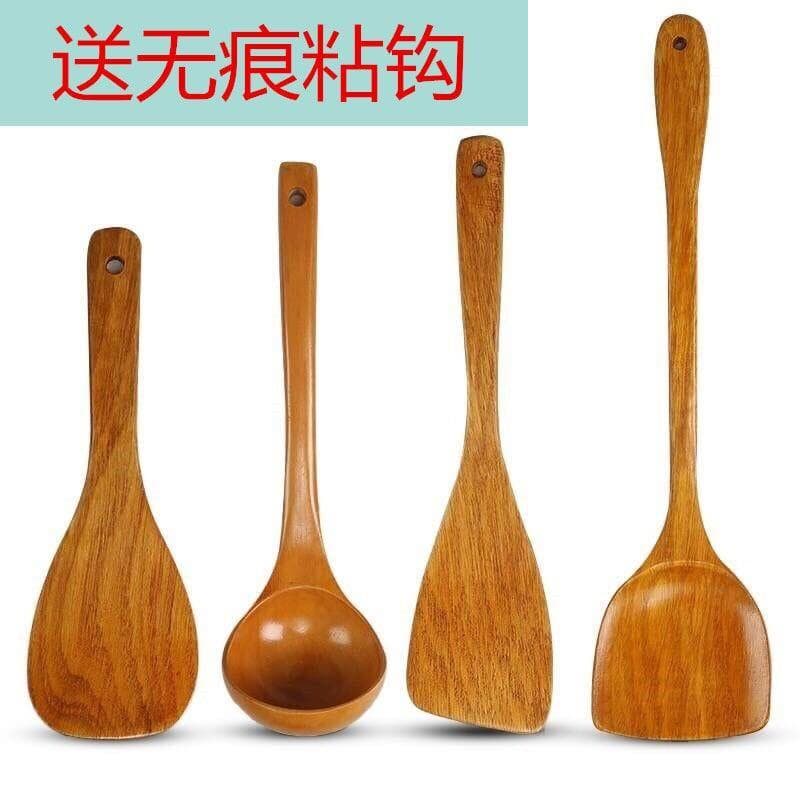 [Single/set] Espátula antiaderente Espátula de madeira Espátula de cozinha Colher de sopa Espátula de madeira Colher de 