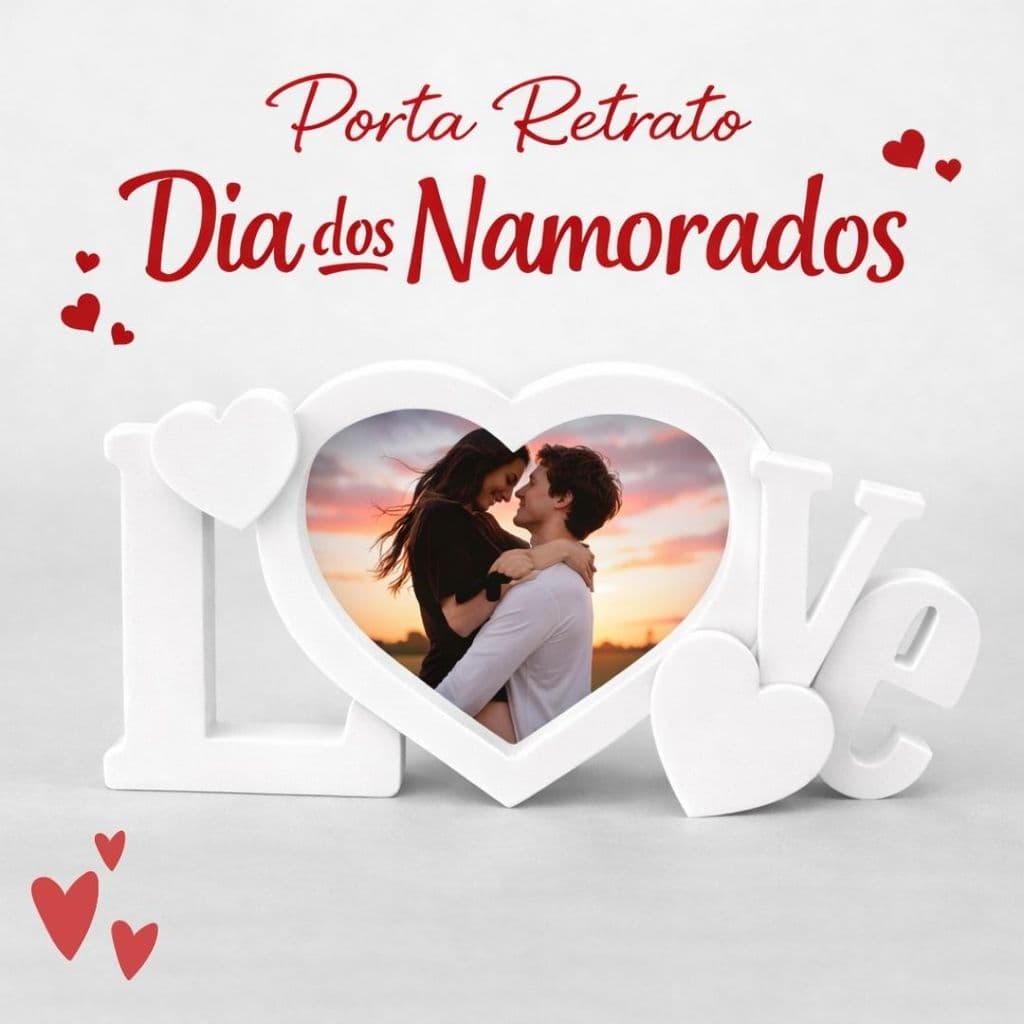 Porta Retrato Casal Presente Dia dos Namorados Porta Retrato Casal Romântico Porta Retrato Love