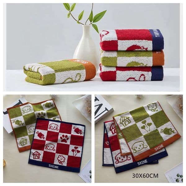 Toalhas de fibra de bambu coloridas com design de animais e plantas