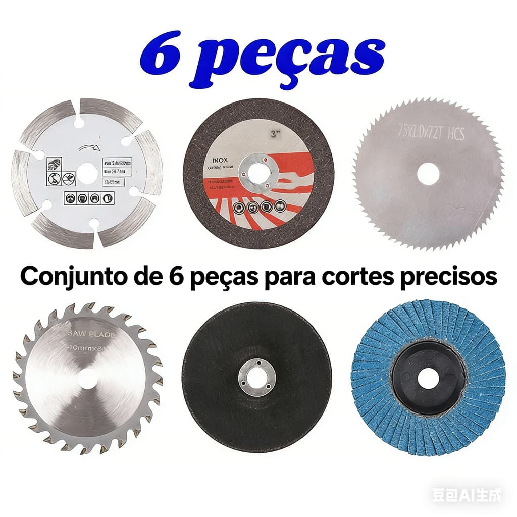 6 peças de discos de serra para cortes precisos com diferentes especificações