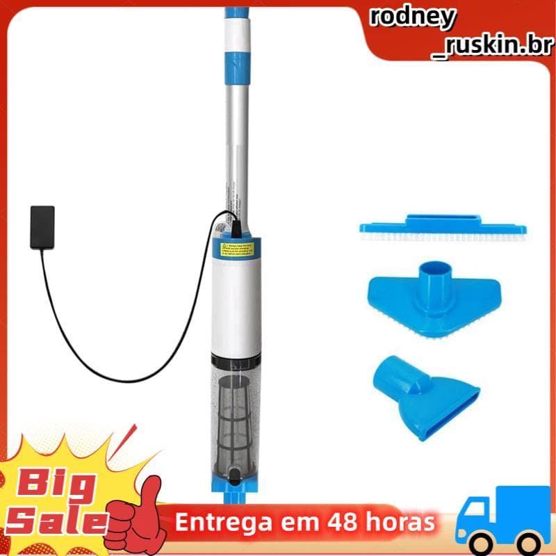 Aspirador de pó para piscina recarregável portátil sem fio com acessórios