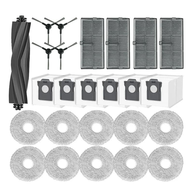 Kit de acessórios para aspirador robô Dreame Mova E30 Ultra com escova principal, escova lateral, filtro HEPA, pano de limpeza e peças adicionais