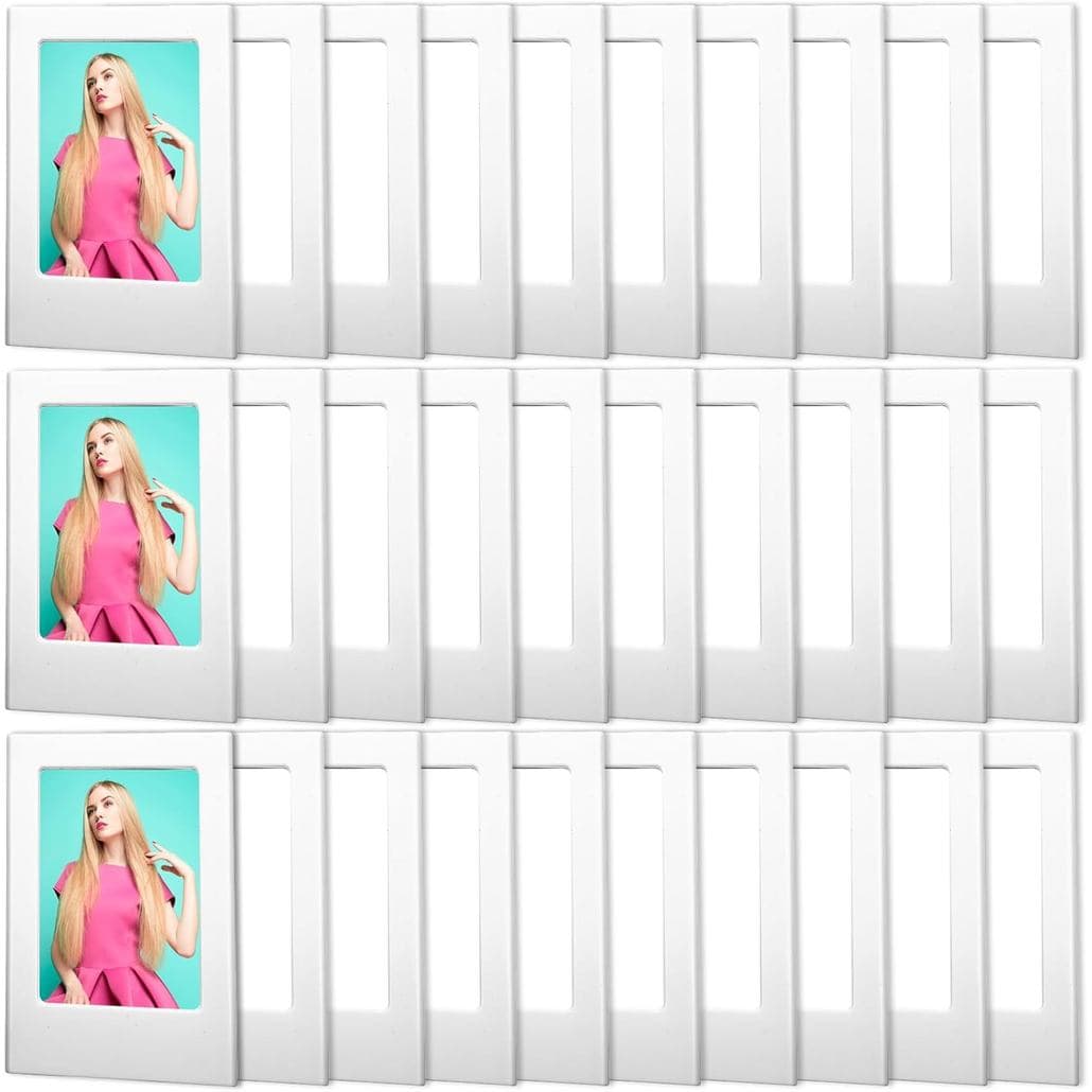 Pacote de 30 porta-retratos magnéticos brancos de 2x3 polegadas