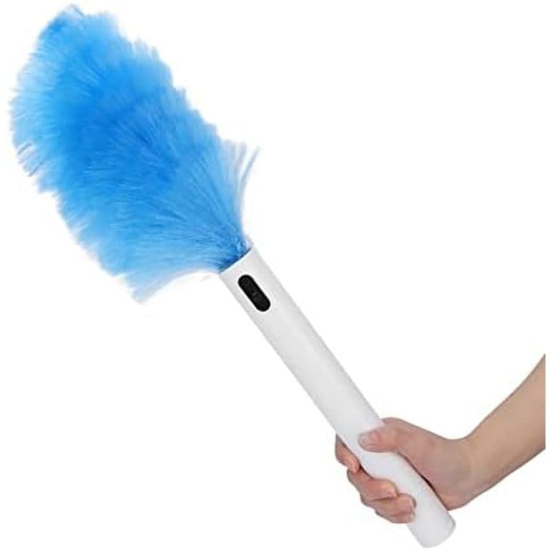 Aspirador elétrico com cerdas azuis, varinha de limpeza para móveis