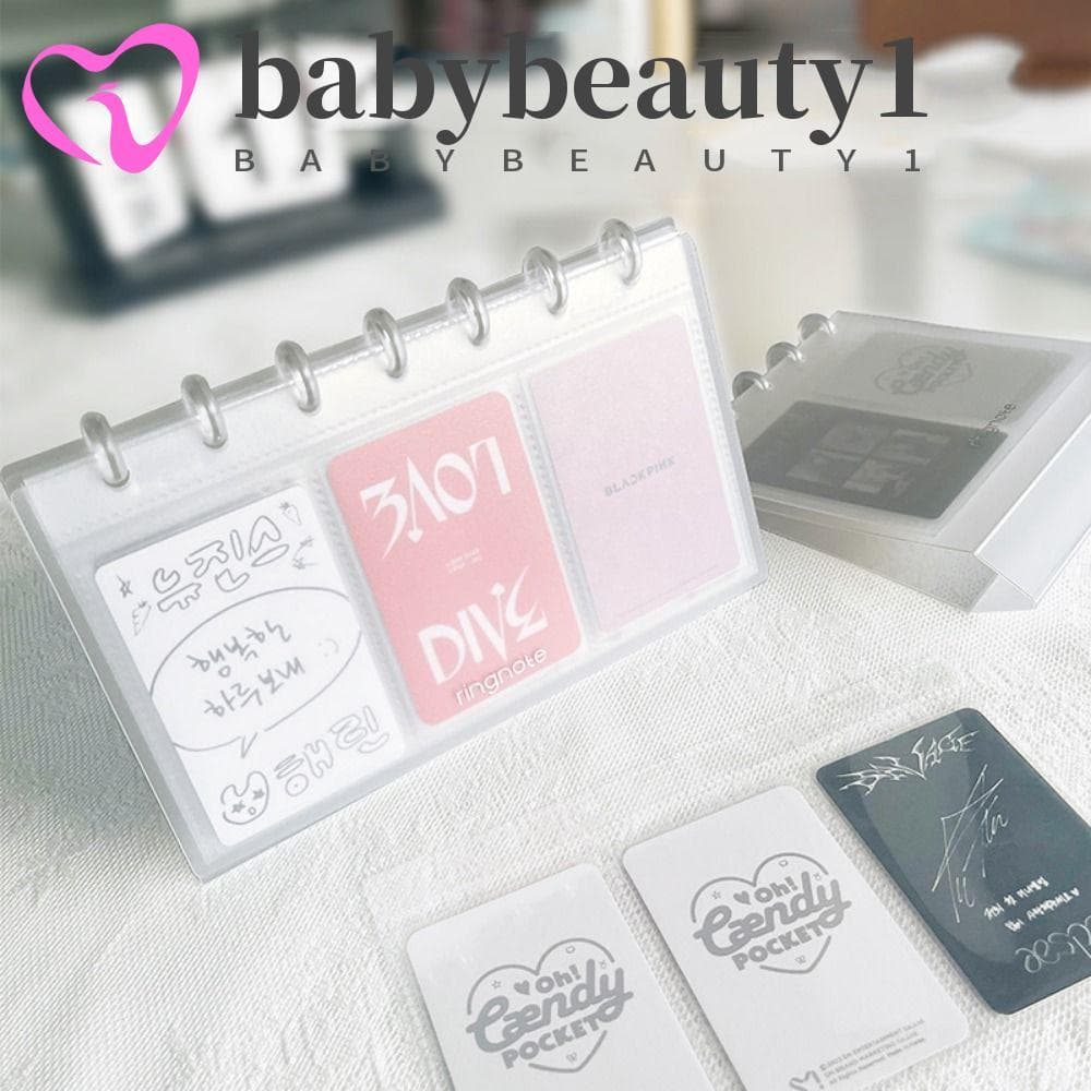 Álbum de fotos transparente BABYBEAUTY1 com calendário de mesa e folhas soltas