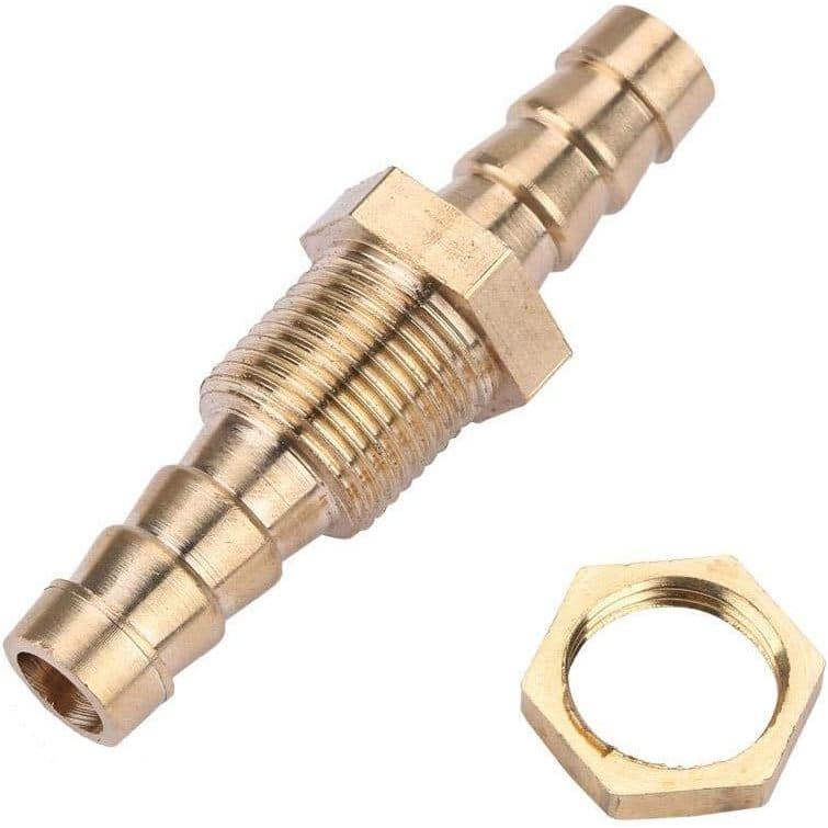 Junta de tubo de latão com conector roscado e parafuso hexagonal