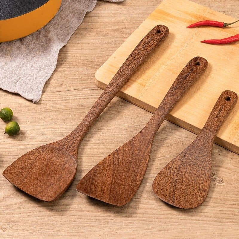 Lock & Lock Wenge Espátula de Log Natural Espátula de Vegetais Colher de Arroz Doméstica Espátula de Madeira Maciça Espá