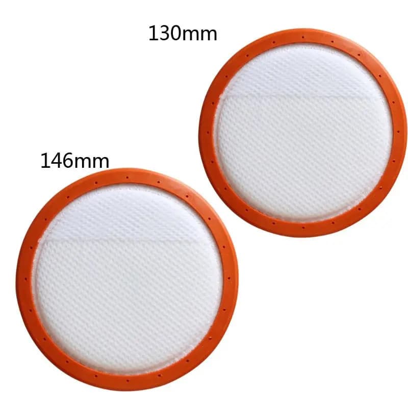 Filtros HEPA laváveis para aspirador de pó Midea, redondos, 130mm e 146mm, brancos com bordas laranja