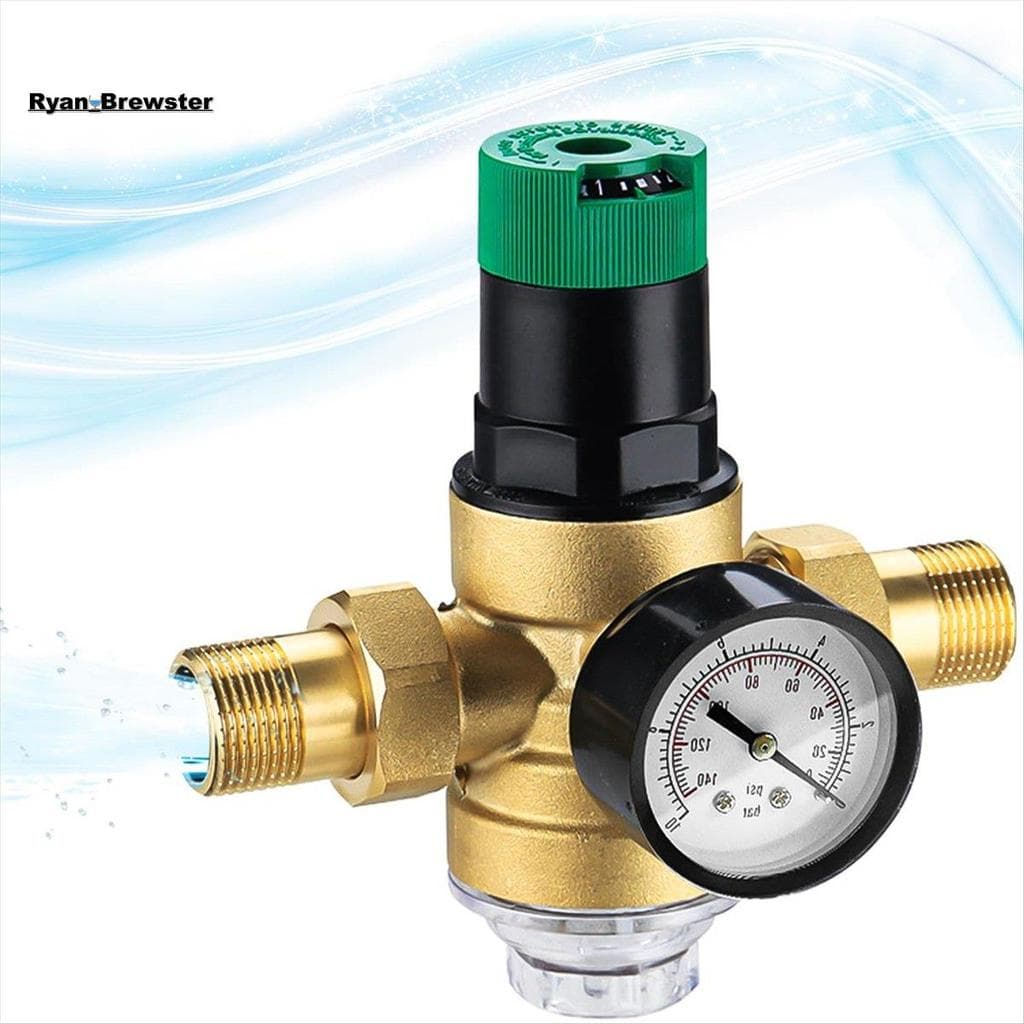 Regulador de Pressão de Água de Metal 3/4 Polegadas com Manômetro e Filtro de Malha