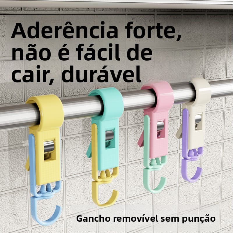 Suportes de armazenamento sem furos para toalhas, cores vibrantes, duráveis, fundo azulejo branco