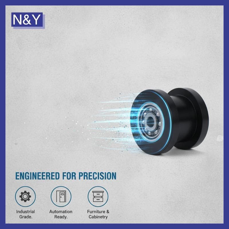 N & Y Roda Guia De Fundo Plano Com Rolamento Duplo H Groove 50 Mm De Diâmetro 40 Largura Para Movimento De Trilho Transp