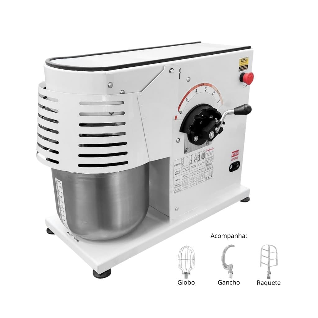 Batedeira Planetária Industrial 12 Litros Bivolt com Balde Inox CopaMetal