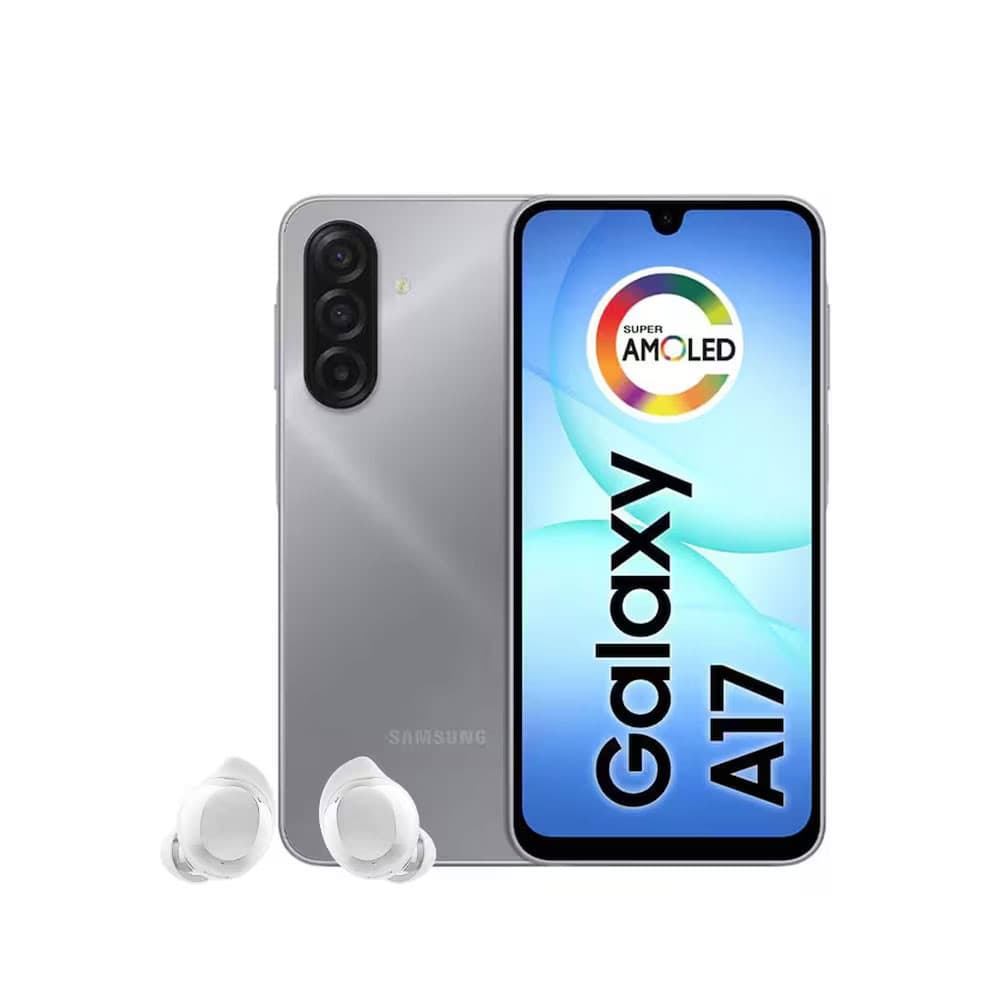 Smartphone Galaxy A17 5G 256GB com fones Galaxy Buds brancos