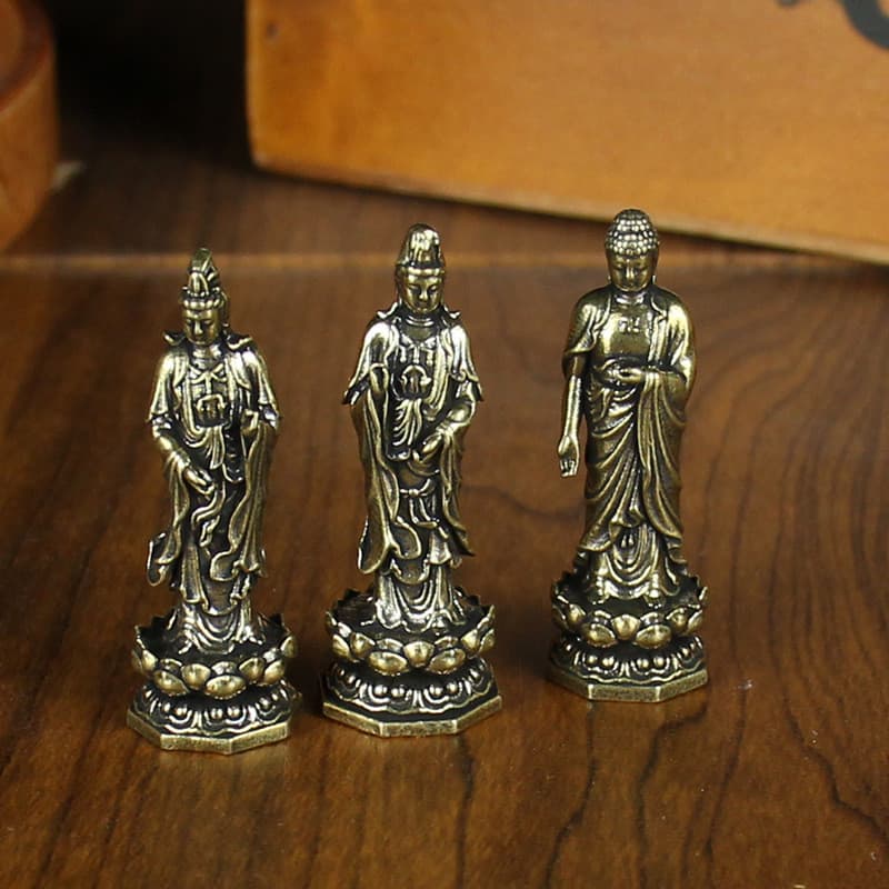 2026 novo estilo de bronze Guanyin ornamentos sala estar Desktop pequenos produtos cobre cobre cobre ornamentos antigos 