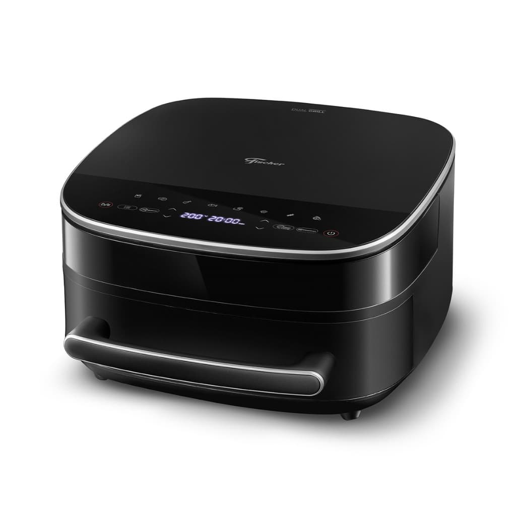 FRITADEIRA AIRFRYER COMPACTA 6 LITROS FISCHER DUAL GRILL  PRETA 127V