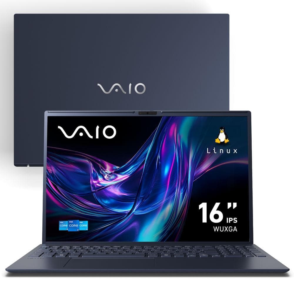 Notebook VAIO FE16 Intel® Core™ i7-1355U Linux 16GB RAM 512GB SSD 16" IPS WUXGA Antirreflexo - Cinza Grafite