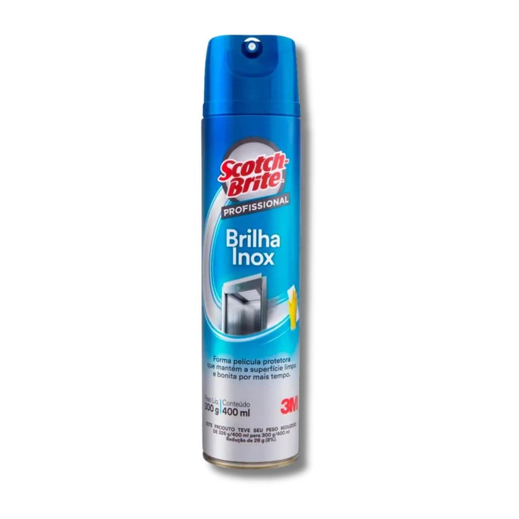 Brilha Inox Scotch-Brite Limpeza Profissional 400ml spray azul