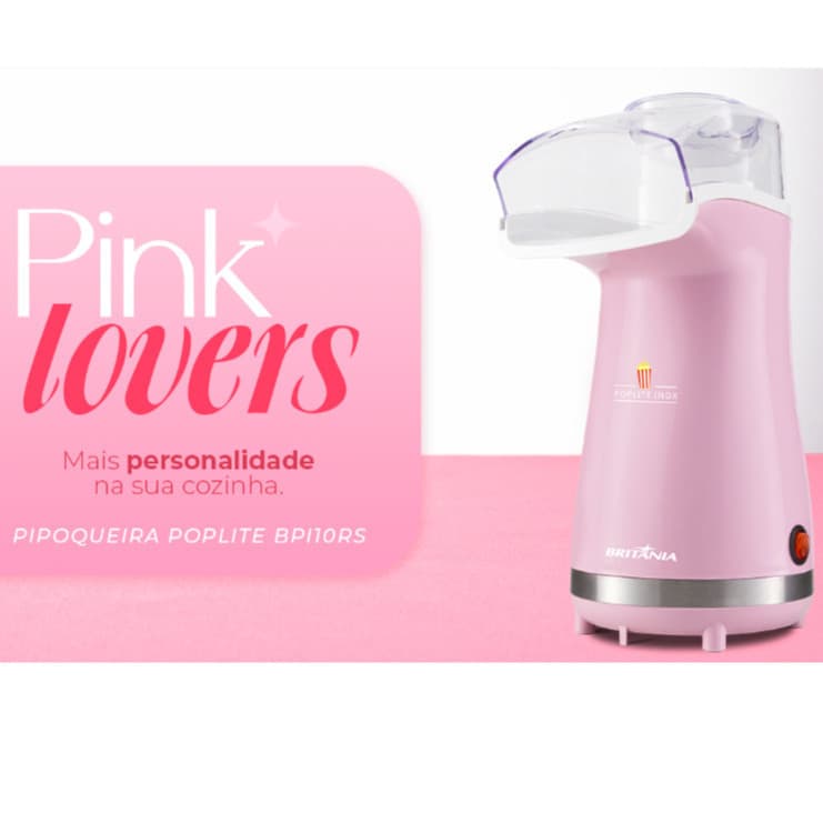 Pipoqueira Elétrica Rosa Britânia BPI01RS 1200W 220V