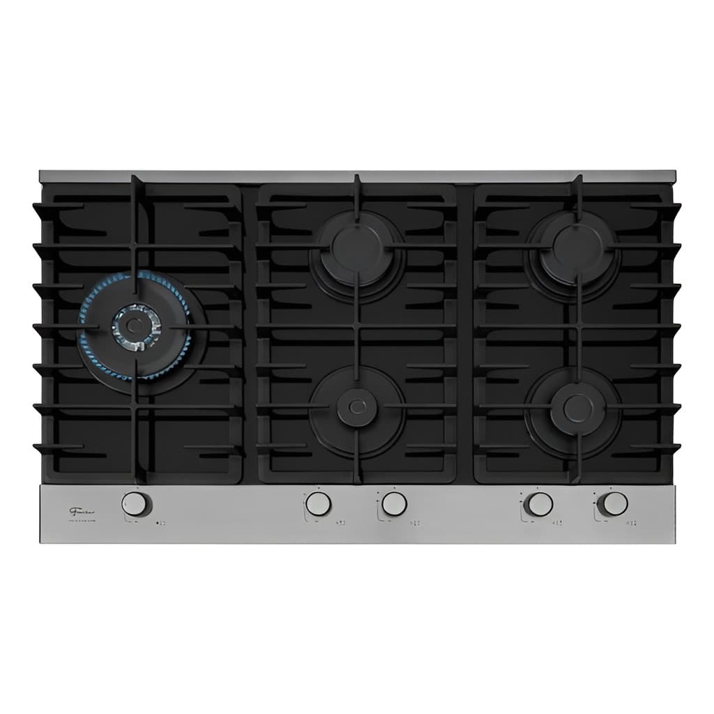 Cooktop 5 Bocas Gas Bivolt Vidro Platinum 68x46cm - Fischer