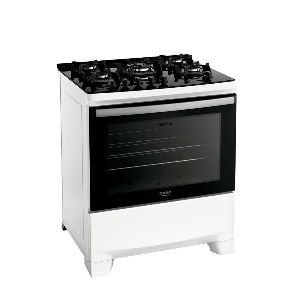 Fogão Dako Supreme Glass 5 Bocas Branco Bivolt
