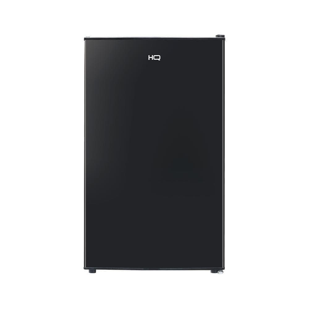 Frigobar HQ 124 Litros Preto HQ-124FB 220V, elegante e moderno, totalmente preto com logo branco.