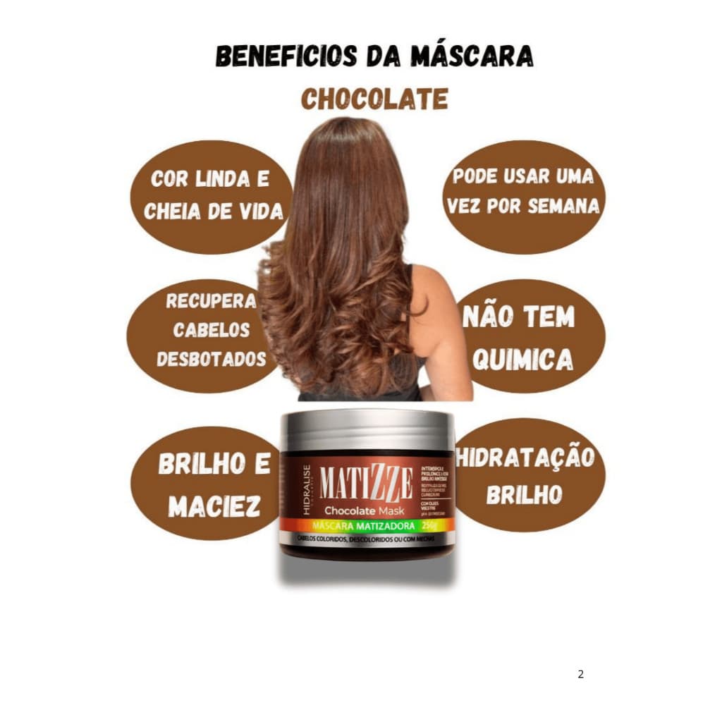 Mascara Matizadora Chocolate  100 Natural Sem química Sem Amônia 250g.