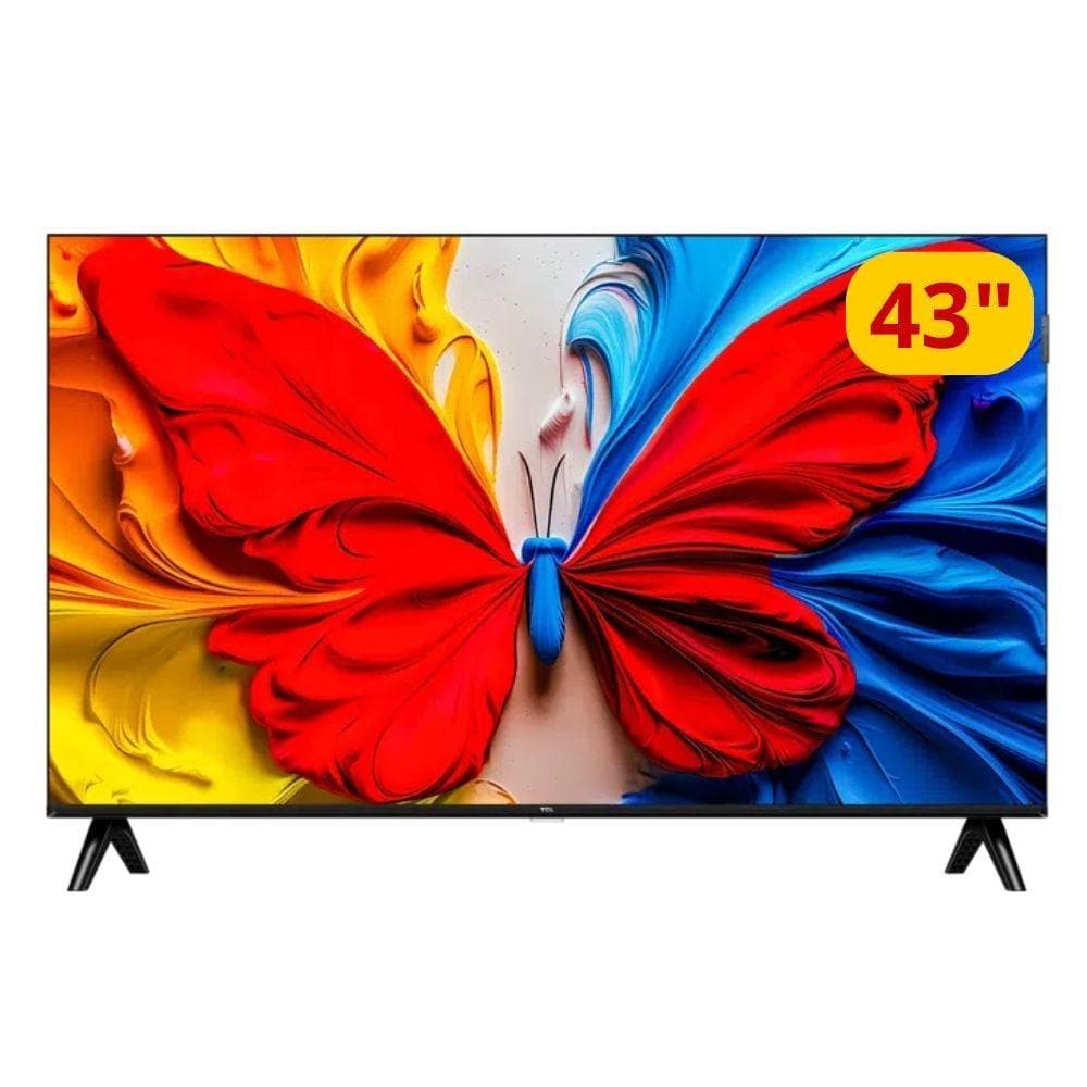 Smart TV TCL QLED 43 polegadas com tela de borboleta colorida
