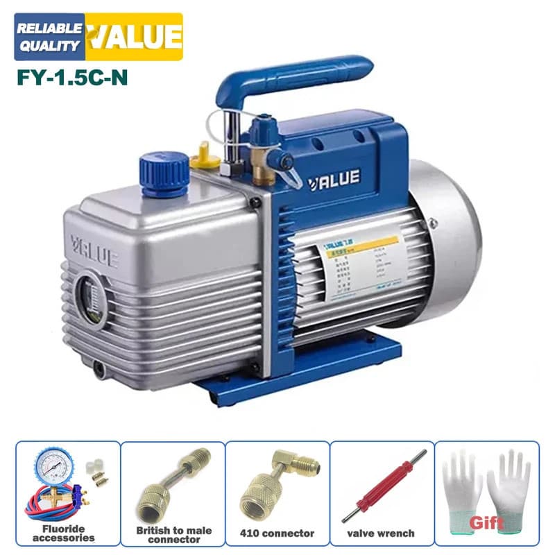 Valor Bomba De Vácuo FY-1.5C-N De Estágio Único Ar Para Condicionador Mini 220V 5.4m3/h Condicionado Adicionar Ferrament