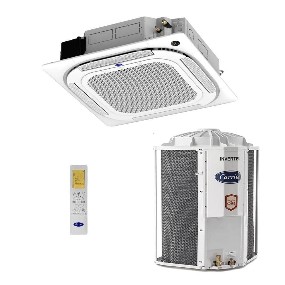 Ar Condicionado Split Cassete Frio Inverter Carrier 24000 BTUs com Controle Remoto