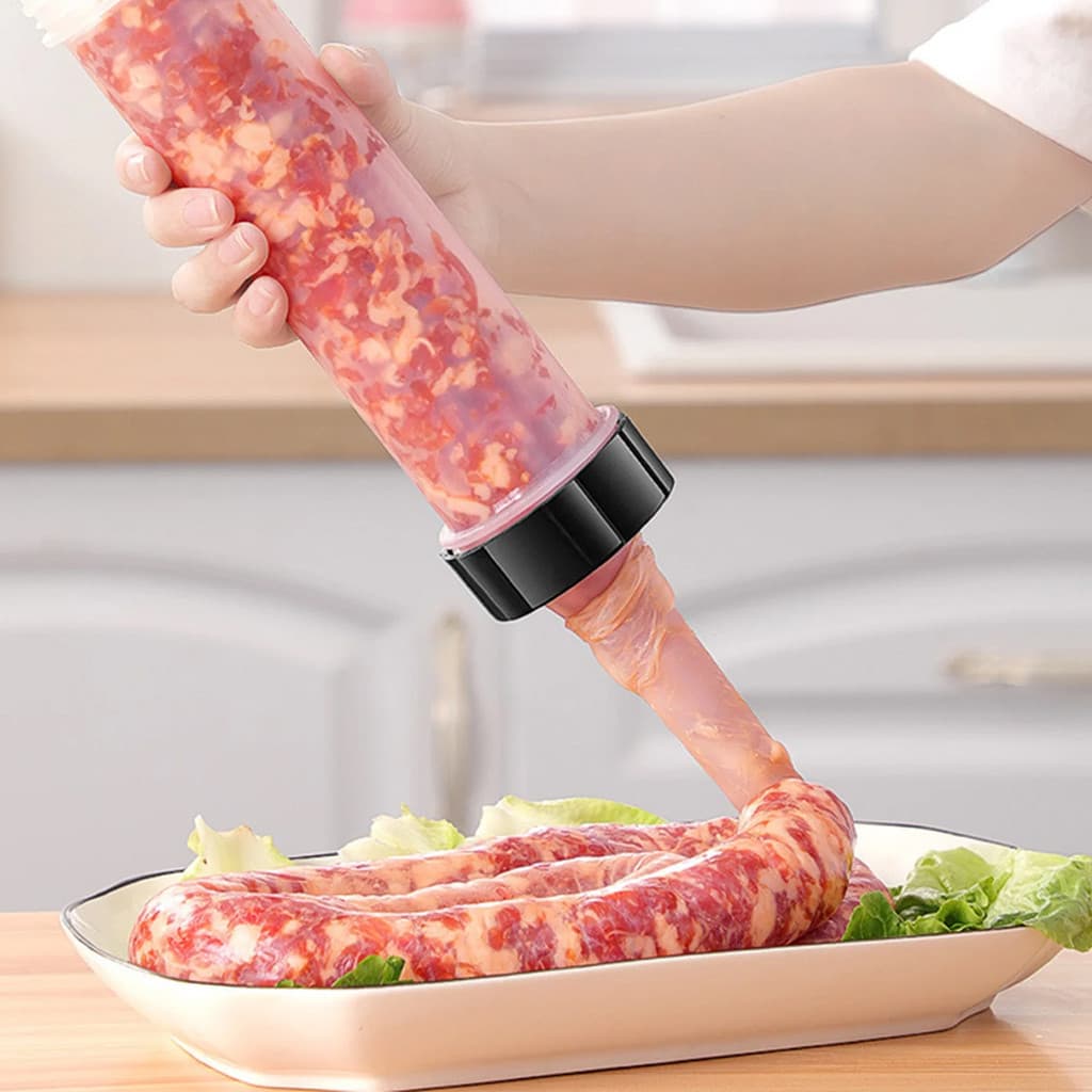 Ensacadeira Embutidora De Linguiça Salame Cafta Doméstica Com 3 Funis Para Tripa Fina Média Grossa Ideal Para Charcutari