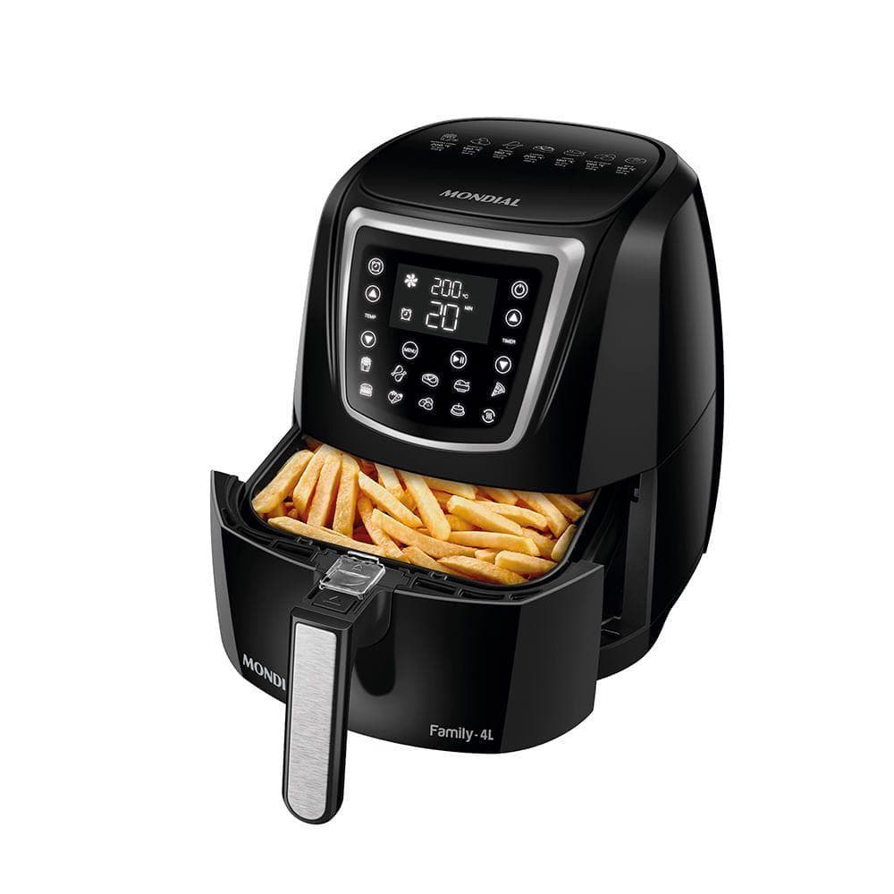 Fritadeira sem óleo Mondial AFN-40-DI 4 litros preta e prata