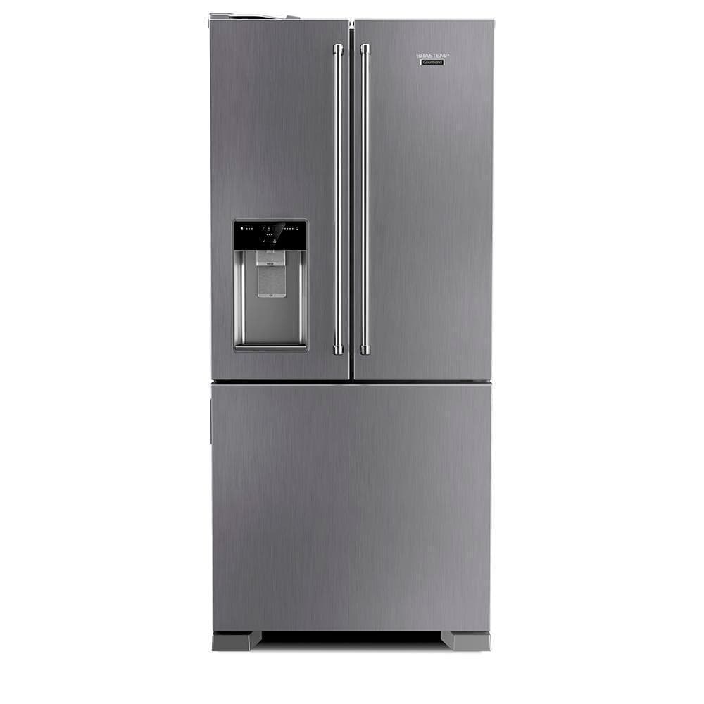 Refrigerador Brastemp Gourmand Frost Free French Door Água e Gelo na Porta 515 Litros Inox BRH86AR