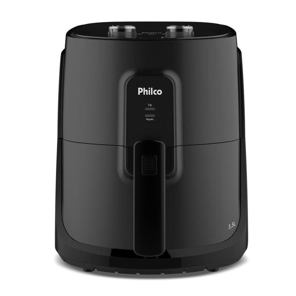 Fritadeira elétrica Philco 5,5L preta com cesto quadrado, 1500W