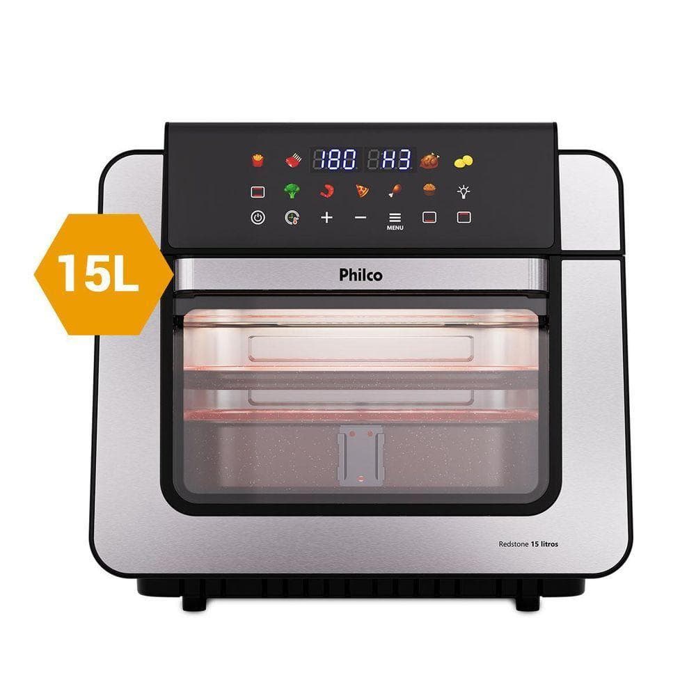 Fritadeira Elétrica de Ar Philco 15L com Dupla Resistência 1800W, Modelo PAF15B, 220V